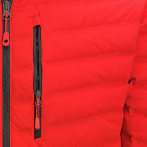 Mens <b>Red</b> Black Hooded Puffer <b>Jacket</b> <b>Waterproof</b> Windproof Breathable Warm Padded Winter Zip-Up Insulated Outerwear Stylish - Product Image 4