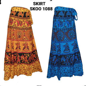 Handmade Cotton Indian Women Maxi <b>Skirts</b> Summer <b>Boho</b> Hippie Design with Breathable and Maternity Features Natural Waistline - Product Image 1