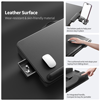 Xgear nouveau 2023 Surface en cuir léger bureau à domicile ordinateur Portable bureau ergonomique Portable tour de bureau avec coussin d'oreiller pour 17 pouces