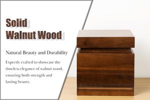 Urne en bois de noyer fabriquée à la main pour cendres humaines Urne décorative en bois de noyer adulte pour cendres adultes mâle et femelle jusqu'à 220 lb - Product Image 2
