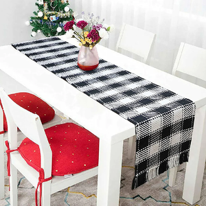 New Style Custom Digital Printed 100% Organic Cotton Party Decor Plaid Gots Certificate Custom Logo and Packaging <b>Table</b> <b>Runners</b> - Product Image 1