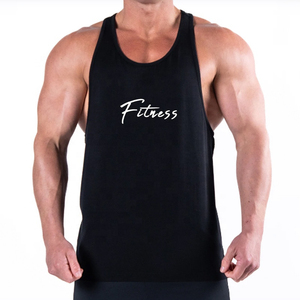 Men's Sleeveless Gym <b>Vest</b> Breathable Workout Muscle <b>Stringer</b> Cut-Off Y Back Tank Tops Spandex/Cotton High Street Wholesale - Product Image 1