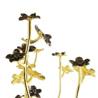 Escluptor de Metal con flores moradas y doradas, perfecto para decoración del hogar, decoración de mesa auxiliar de oficina, uso y propósito de regalo de la India