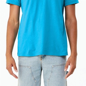 T-shirt col rond coupe régulière pour hommes manches courtes tricoté teint uni léger confortable décontracté vêtements de tous les jours - Product Image 6