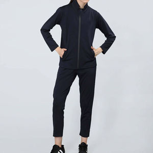 Femmes hiver solide élégant pleine fermeture éclair survêtement respirant léger deux pièces vêtements actifs Gym extérieur utilisation décontractée veste - Product Image 6