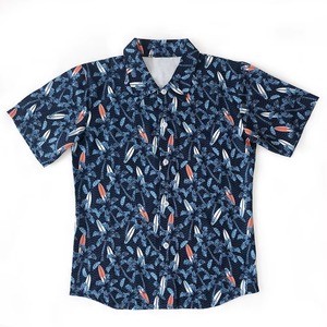 Chemise Hawaïenne Homme Col V Manches Courtes Tricotée Imprimée Numérique Boutonnée Coupe Ample Décontractée Motif Surf Été 100% Polyester - Product Image 1