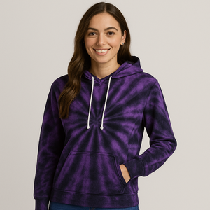 Pull arc-en-ciel Tie Dye avec impression personnalisée de vos propres couleurs Sweat à capuche décontracté en coton à manches longues - Product Image 3