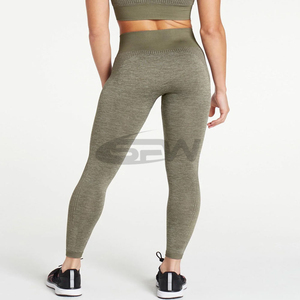 Mallas de Yoga sin costuras para mujer, diseño moldeador de contorno de cintura alta, tela elástica transpirable de cuatro vías para un ajuste favorecedor - Product Image 2