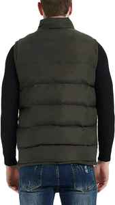 Pakistan fabricant personnalisé hommes Logo épaissir gilet bouffant hiver respirant nylon coquille chaud sans manches veste pour hommes - Product Image 3