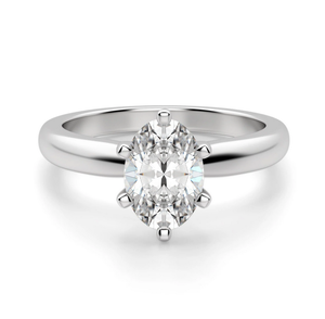 Anillo de compromiso solitario de moissanita para mujer, nuevo diseño, corte ovalado, Plata de ley para fiesta de regalo de boda - Product Image 1