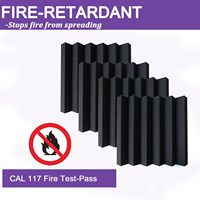 Lot de 24 panneaux acoustiques en bois de 2 po x 12 po x 12 po, ignifuges, insonorisants, absorbants du bruit, mousse murale, violet + noir