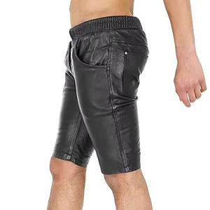 Logo personnalisé OEM ODM Dernier modèle Shorts en cuir pour hommes Produit professionnel de qualité supérieure Street Wear Shorts en cuir - Product Image 5