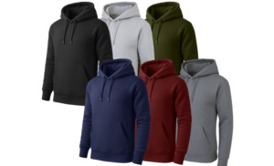 <b>Men's</b> Regular Fit Solid Casual 100% Polyester Fleece-Lined <b>Pullover</b> Hoodie (S-2XL) - Product Image 5