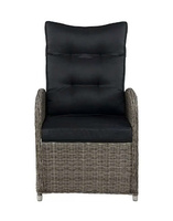 Ensemble de chaises inclinables en rotin PE de haute qualité, fonction massage, canapé-lit, design moderne, coussin en polyester, utilisation à domicile, hôtel, extérieur - PHU