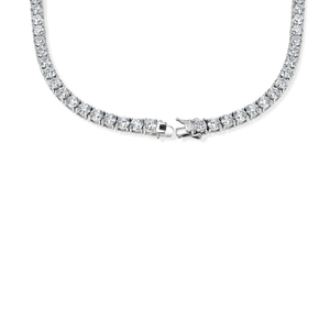 <b>D</b>'VINS JEWELS Tennis Chain 6mm Lab Grown Diamond Round Brilliant Cut 14K Gold Plated Unisex Hiphop Style <b>Necklaces</b> - Product Image 2