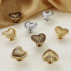 Solid Brass Heart Knobs <b>Pull</b> Cabinet Drawer <b>for</b> <b>Home</b> Dresser Door Cabinet Furniture Decorative Kitchen Wardrobe Handle Knobs - Product Image 4