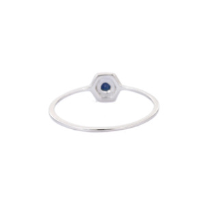 Anillo minimalista de oro blanco sólido de 14K, joyería fina, zafiro azul Natural, estilo clásico para boda, regalo de fiesta de cumpleaños - Product Image 4