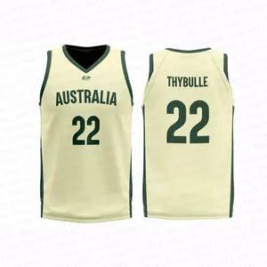 Maillot de basket-ball d'Australie 2024, t-shirt d'été pour hommes/garçons, veste de sport sans manches, t-shirt spécial, ensemble de maillots de basket-ball - Product Image 3