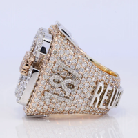 Lettres personnalisées Glacé Moissanite Anneau Pour Men10k Or Massif Initiale CZ Diamant Hip Hop Anneau Pour Lui Grand Symbole Rappeurs Anneau