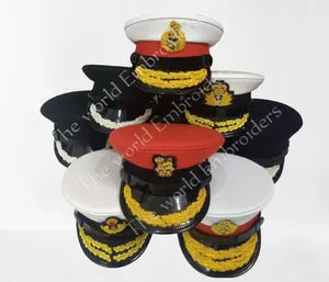 Индивидуальная Униформа офицерские кепки с двухрядным золотым вышитым козырьком с Дубовыми листьями