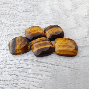 Forma de Cojín cuadrado de ojo de tigre natural Cabujón de corte Rosa Parte posterior plana Calibrado AAA + Calidad Piedras preciosas al por mayor, - Product Image 6