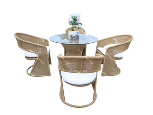 Ensemble de café en poly rotin au design moderne pour meubles de salon - Product Image 4
