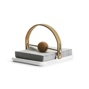 Servilletero de madera pura de primera calidad con elegante diseño de metal Accesorio de mesa de gran tamaño para comedor Cocina y restaurante Uso - Product Image 4