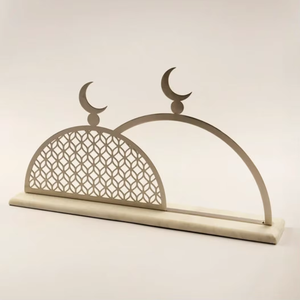 Decoración para el Hogar de Ramadán de Kraft World con Brillo Metálico y Base de Mármol, Diseño Duradero Hecho a Mano para Elegantes Detalles Islámicos - Product Image 1