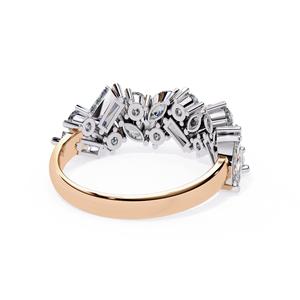 Bague de mariage de luxe avec diamants de laboratoire en or 18 carats multi-formes avec marquise ronde et coupe baguette pour femme - Product Image 4