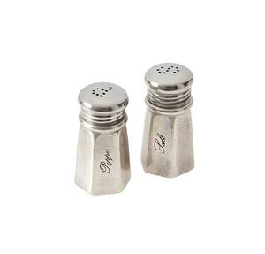 Sel et poivre décoratifs en laiton de style antique pour le dîner à la maison sur le thème royal et la célébration d'une occasion festive - Product Image 2