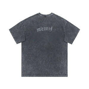 T-shirt personnalisé à double couche T-shirt graphique de haute qualité en coton T-shirts courts unisexes délavés à l'acide T-shirts surdimensionnés pour hommes - Product Image 4