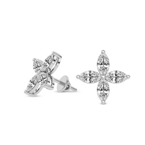 Hot Sale 18K White Gold Marquise Cut Diamond <b>Earrings</b> Classic <b>Fine</b> Jewelry Lab Grown HPHT CVD <b>Studs</b> GIA Certified For Unisex - Product Image 3