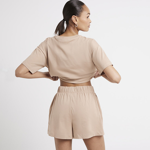 Tenue d'été légère et solide pour femmes, t-shirt à manches courtes, shorts confortables, respirant, écologique pour la maison et les activités de plein air - Product Image 2