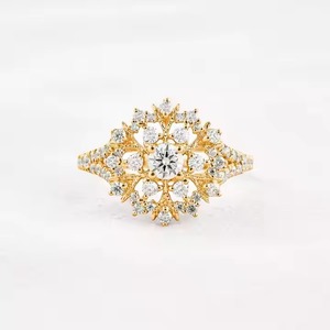 22K Pure Rose Gold White & Yellow Gold <b>Ring</b> with Original Natural Diamonds Uniquely Designed for Women and Men's Wedding - Product Image 6