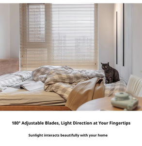 Stores en bois intelligents personnalisables pour fenêtre, stores vénitiens horizontaux occultants de 2 pouces pour chambre, volets intérieurs, lattes en bois sculptées pour extérieur - Product Image 6