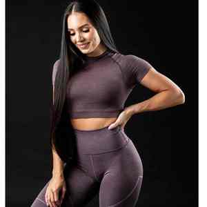 Camiseta Corta de Cuello Alto para Mujer, Ajustada, Informal, para Uso Diario - Product Image 6