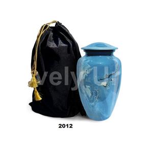 Urna de aluminio azul con pintura de mármol, urna de cremación para adultos para cenizas humanas con bolsa de terciopelo gratis - Product Image 1