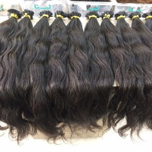 ผมต่อแบบเส้นเดียวจากอินเดีย แท้ 100% แบบ Remy  ถักสองชั้น สีดำ ลอนธรรมชาติ - Product Image 4