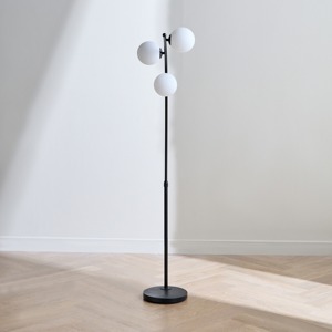 Moderna sala de estar de lujo decoración del hogar elegante forma de hongo lámpara de pie de tela blanca elegante soporte dorado LED para uso en el hogar y la Oficina - Product Image 1