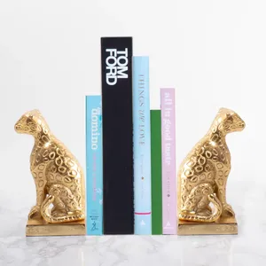 Gold-Plated Spiral Peacock Crest Sculpture Bookend <b>Decor</b> Heart Bloom <b>Elephant</b> Family Safari Wedding Antique Feng Shui China - Product Image 1