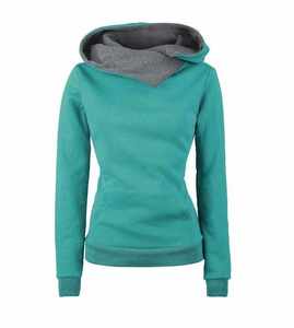 Sweat à capuche surdimensionné pour femmes, nouveau, uni, vierge, Pull-over, Logo personnalisé - Product Image 1