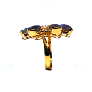 Anillo clásico de Plata de Ley 925 para mujer, piedra preciosa de labradorita Vermeil de oro, joyería de inspiración cristiana a la moda - Product Image 4