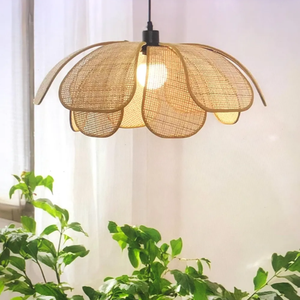 Grossiste Bohème Asiatique Traditionnel Rotin Fleur Suspension Abat-Jour Couverture pour Salon Chambre Cuisine Décoration Maison Éclairage - Product Image 1