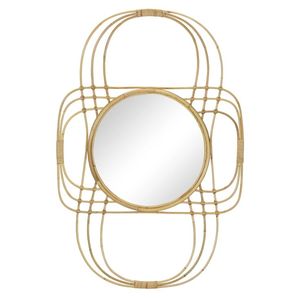 Cantidad a granel Espejos de ratán duraderos Decorativo Listo para la exportación Espejo de marco de color marrón minimalista - Product Image 6