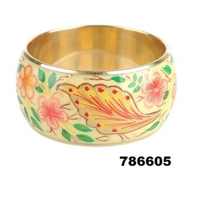 Atiqco Modern Brass Imitation Pearl Bangle Bracelet Indian Fashion Christian Jewelry for Women Stylish Trendy Gift - Product Image 4