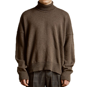 Pull en tricot chaud respirant et surdimensionné pour hommes, pulls ras du cou en laine d'agneau anti-rides pour l'hiver 2026 - Product Image 2