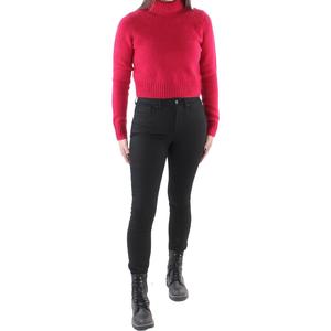 RE/DONE Maglione da Donna alla Moda in Misto Lana, Slim Fit, Collo Alto, Traspirante, Casual, con Decorazione a Bottoni, Lavorato a Maglia, Invernale, Colore Rosso - Product Image 1