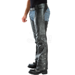 Chaps d'équitation équestre à boutons en métal de conception élastique demi-chaps synthétiques de haute qualité - Product Image 6
