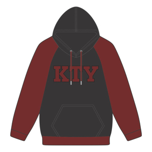 Kap เสื้อฮู้ดสีดำแบบสวมหัวแขนเสื้อสีแดงเข้มเสื้อผ้าคอตตอนผสมกับเสื้อผ้าพี่น้องสไตล์กรีกเครื่องแต่งกายแนวสตรีท hbcu แบบกรีกที่กำหนดเองเก้า - Product Image 2