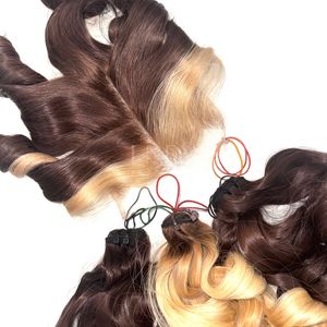 ผมแท้เวียดนามคุณภาพสูงสุด ราคาสุดคุ้ม ไฮไลท์สีออมเบร ผมดิบเด้งดึ๋ง ชุดต่อผมพร้อมปิดผม ปี 2026 - Product Image 2